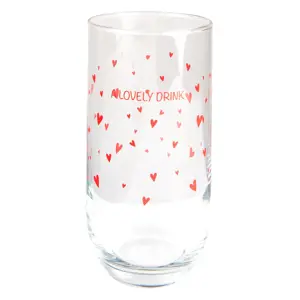 Produkt Sklenička s červenými srdíčky A Lovely Drink - Ø 6*14 cm / 280 ml Clayre & Eef