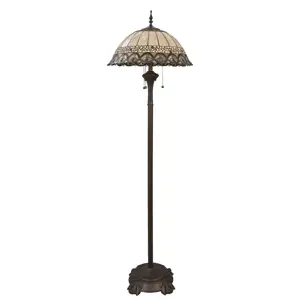 Stojací lampa Tiffany- Ø 50*165 cm 3x E27 / Max 60w Clayre & Eef