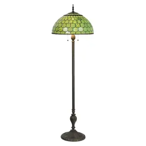 Stojací Tiffany lampa Amarante – Ø 51*165 cm E27/max 3*60W Clayre & Eef