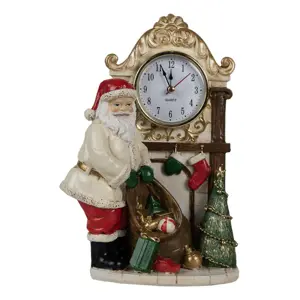 Produkt Stolní hodiny s vánoční dekorací Santa Clause - 15*7*22 cm Clayre & Eef