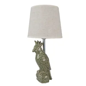 Produkt Stolní lampa s papouškem a béžovým stínidlem Parrot - Ø 18*38 cm E27/max 1*60W Clayre & Eef