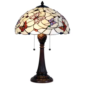 Produkt Stolní lampa Tiffany Butterfly Garden - Ø 41*60 cm 2x E27 / Max 60w Clayre & Eef