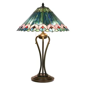 Produkt Stolní lampa Tiffany Émeraude – Ø 48*73 cm Clayre & Eef