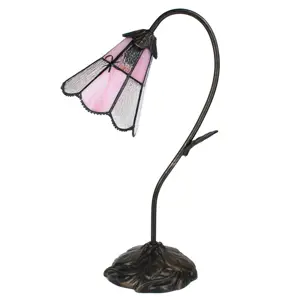 Produkt Stolní lampa Tiffany FlowerArc pink - 30*17*48 cm E14/max 1*25W Clayre & Eef