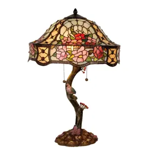 Produkt Stolní lampa Tiffany Flowers - Ø 45*62 cm 3x E27 / Max 60w Clayre & Eef