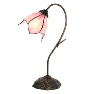 Produkt Stolní lampa Tiffany Folwia Pink - 30*17*48 cm E14/max 1*25W Clayre & Eef