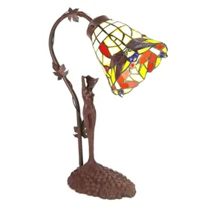 Produkt Stolní lampa Tiffany květ s dekorací ženy Womien - 15*9*21 cm E14/max 1*25W Clayre & Eef