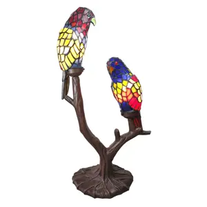 Produkt Stolní lampa Tiffany Parrots - 50*24*63 cm Clayre & Eef