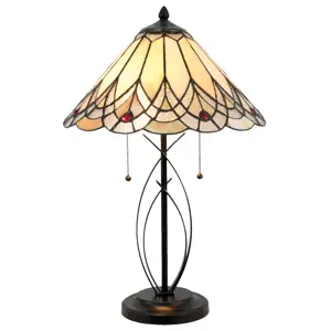 Produkt Stolní lampa Tiffany Peaceful - 40*60 cm 2x E27/60W Clayre & Eef