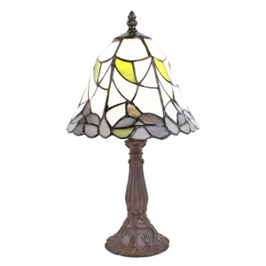 Produkt Stolní lampa Tiffany se zdobenou nohou Pinia - Ø 20*34 cm E14/max 1*25W Clayre & Eef