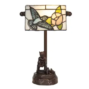 Produkt Stolní vitrážová lampa Tiffany s medvídkem - 17*15*28 cm E14/max 1*25W Clayre & Eef