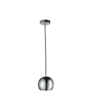 Stříbrné závěsné kovové světlo Ball silver - Ø 15*120 cm J-Line by Jolipa