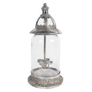 Produkt Stříbrný antik svícen / lucerna na 4 čajové svíčky Jean - Ø 21*44 cm Clayre & Eef