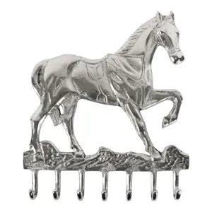 Produkt Stříbrný nástěnný věšák kůň Horse - 4*36*41,5cm Mars & More