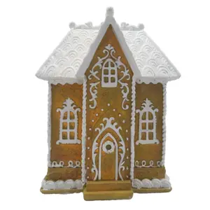 Svítící perníková chaloupka Gingerbread House - 12*9*15 cm Clayre & Eef