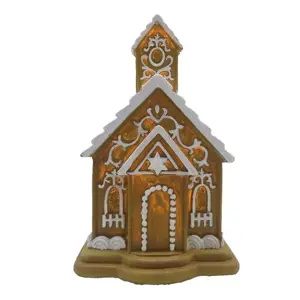 Svítící perníková chaloupka Gingerbread House - 9*9*14 cm Clayre & Eef