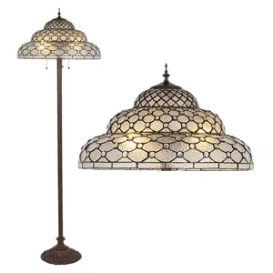 Tiffany stojací lampa Danette - Ø 52*166 cm E27/max 3*60W Clayre & Eef