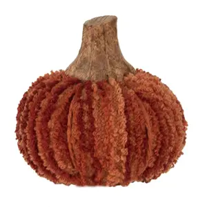 Produkt Tmavě cihlová látková dekorace dýně Pumpkin S - Ø 9*8 cm  Clayre & Eef