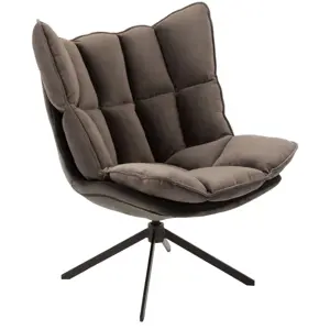 Produkt Tmavě šedé sametové relaxační křeslo Chair Relax Bubby Grey - 78*73*92cm J-Line by Jolipa