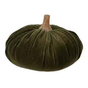 Produkt Tmavě zelená látková dekorace dýně Pumpkin XL - Ø 20*14 cm Clayre & Eef