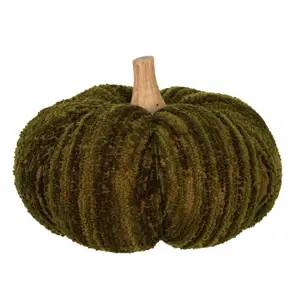 Produkt Tmavě zelená látková dekorace dýně Pumpkin XL - Ø 20*14 cm  Clayre & Eef