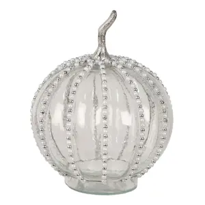 Produkt Transparentní skleněná dýně Pumpkin s korálky L - Ø 20*27 cm  Clayre & Eef