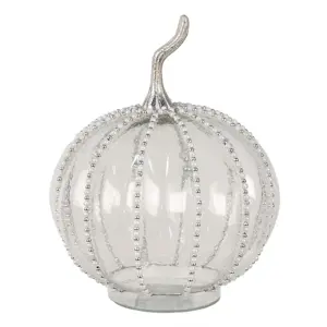 Produkt Transparentní skleněná dýně Pumpkin s korálky M - Ø 15*19 cm  Clayre & Eef