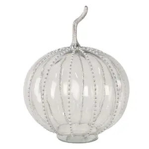 Produkt Transparentní skleněná dýně Pumpkin s korálky XL - Ø 25*33 cm  Clayre & Eef