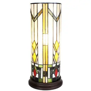 Produkt Válcová stolní lampa Tiffany - Ø 18*40 cm E14/max 1*25W Clayre & Eef