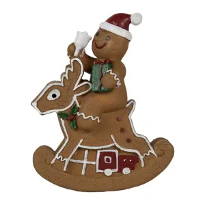 Produkt Vánoční dekorace Perníček na houpacím jelínkovi Gingerbread - 11*5*12 cm Clayre & Eef