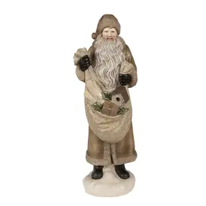 Produkt Vánoční dekorace socha Santa s pytlem dárků - 11*11*30 cm Clayre & Eef