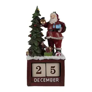 Produkt Vánoční kalendář Santa a vánoční stromek - 16*10*34 cm Clayre & Eef