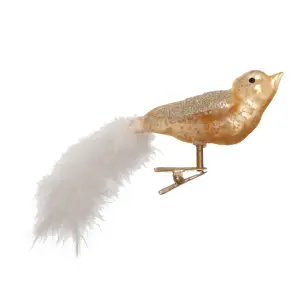 Produkt Vánoční ozdoba ptáček s peříčkem  - 15*4*6 cm  Clayre & Eef