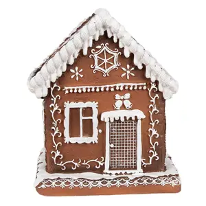 Vánoční perníková chaloupka s Led světýlky Gingerbread House - 13*13*15 cm / 3*AAA Clayre & Eef