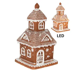 Produkt Vánoční perníková chaloupka s Led světýlky Gingerbread House - 14*14*25cm/ 3*AAA Clayre & Eef