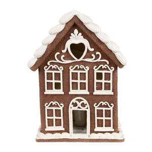 Produkt Vánoční perníková chaloupka s Led světýlky Gingerbread House - 17*10*22 cm Clayre & Eef