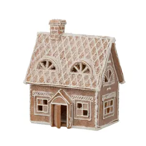 Vánoční perníková chaloupka s Led světýlky Gingerbread House - 17*14*22cm J-Line by Jolipa