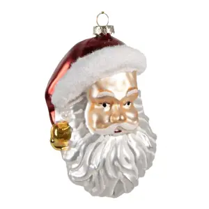 Produkt Vánoční skleněná ozdoba hlava Santa - 8*7*12 cm Clayre & Eef