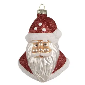 Produkt Vánoční skleněná ozdoba hlava Santa - 9*6*12 cm Clayre & Eef