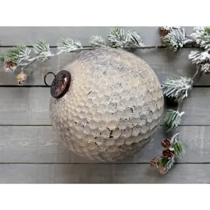 Veliká ozdoba s patinou skleněná koule Bauble antique - Ø 21cm Chic Antique