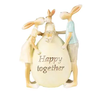 Produkt Velikonoční dekorace králíčci u vajíčka Happy together - 13*9*17 cm Clayre & Eef