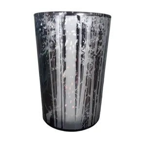 Produkt Veliký skleněný svícen Trees smoke - Ø 12*18cm   Colmore by Diga