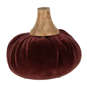 Produkt Vínová sametová dekorace dýně Pumpkin S - Ø 9*8 cm  Clayre & Eef