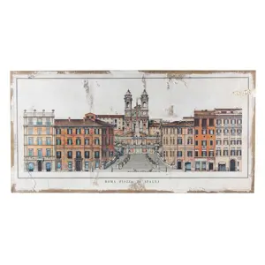 Produkt Vintage obraz na jutě Roma Piazza  - 120*3*60 cm Clayre & Eef