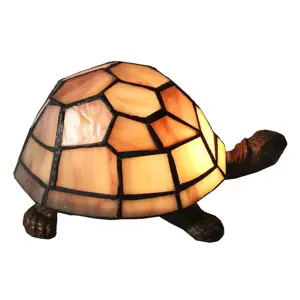 Produkt Vitrážová lampa Tiffany Tortoise - 23*14*8 cm E14/max 1*25W Clayre & Eef