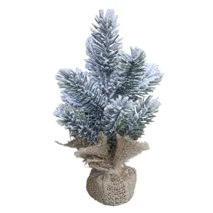 Zasněžený vánoční stromek jedle v jutě Fleur Fir Snow - 20cm Chic Antique