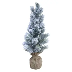 Zasněžený vánoční stromek jedle v jutě Fleur Fir Snow - 45cm Chic Antique