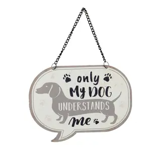 Produkt Závěsná cedulka My dog understands me - 17*13 cm Clayre & Eef