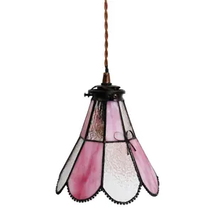 Závěsná lampa Tiffany FlowerArc pink - 18*15*115 cm E14/max 1*25W Clayre & Eef