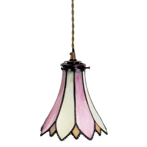 Produkt Závěsná lampa Tiffany Folwia pink - Ø 15*115 cm E14/max 1*25W Clayre & Eef